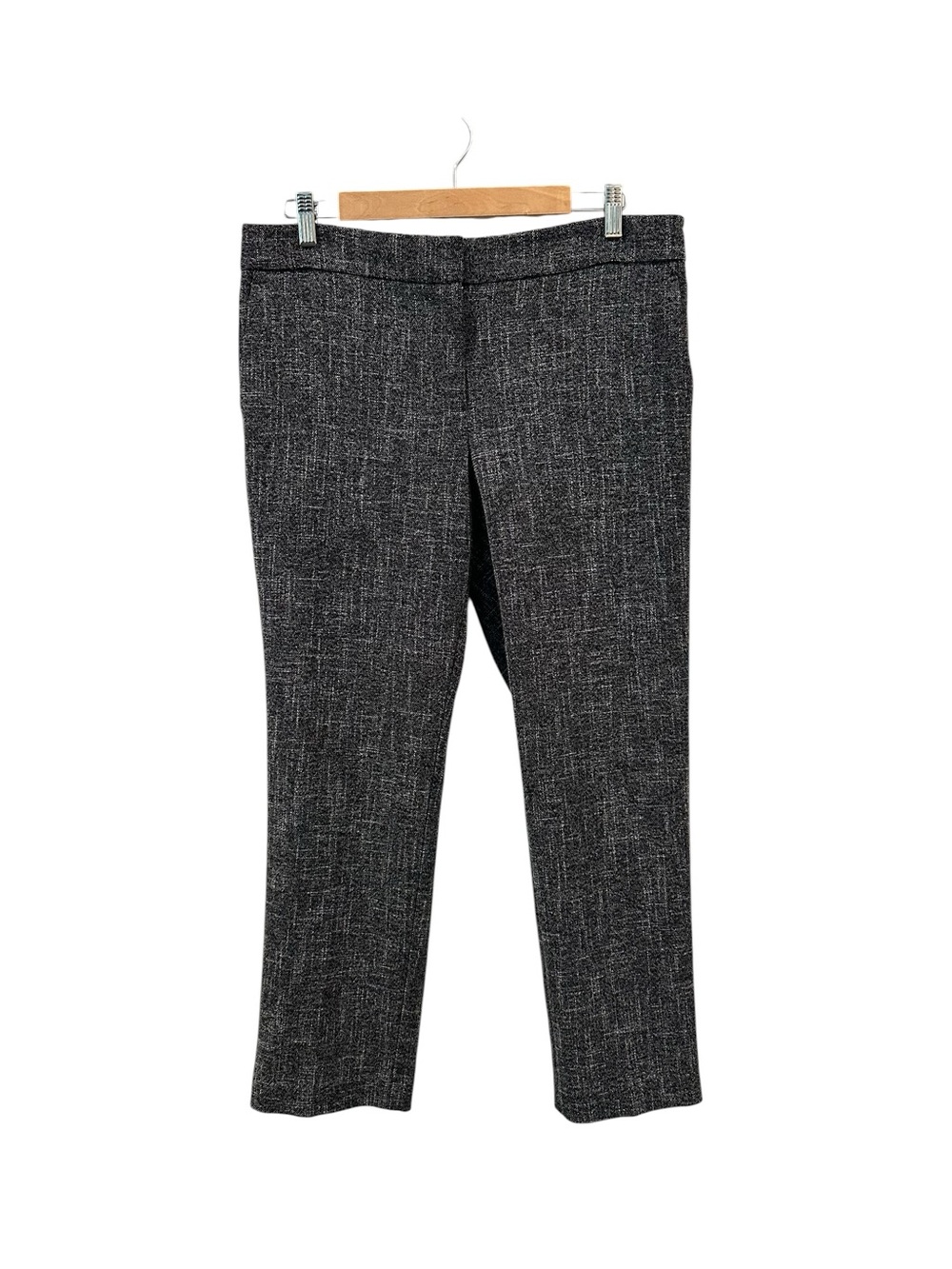 Textured Black and White Ann Taylor Ankle Trousers Modern Fit 8
